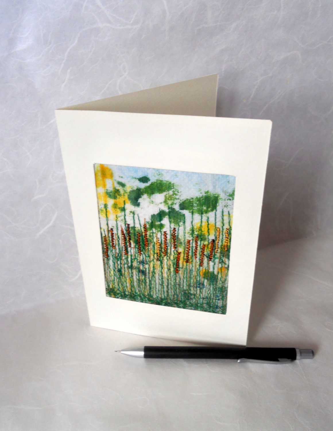Embroidered greeting card for any purpose