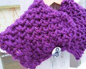 Portland Wine Purple Cowl Scarf with Button