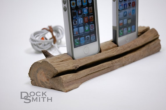Driftwood Dual iPhone Docking Station