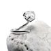 RING "Energy"  with Diamond crystal, Sterling Silver, Hammered, Forged. Handmade. Organic and Rustic in style.