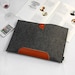 13" Real Leather Felt Macbook Pro Air Sleeve Macbook Case Macbook Bag Macbook Holder Wallet Handmade Customized Snap Bottom :E1147-MGra03