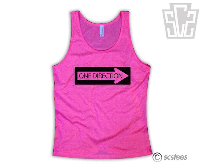 One Direction Singlet "One Way Sign" Tank Top - All Sizes Available - 1D - Item 013