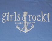 Girls Rock Rhode Island Light Blue Logo T-shirt - Youth XS