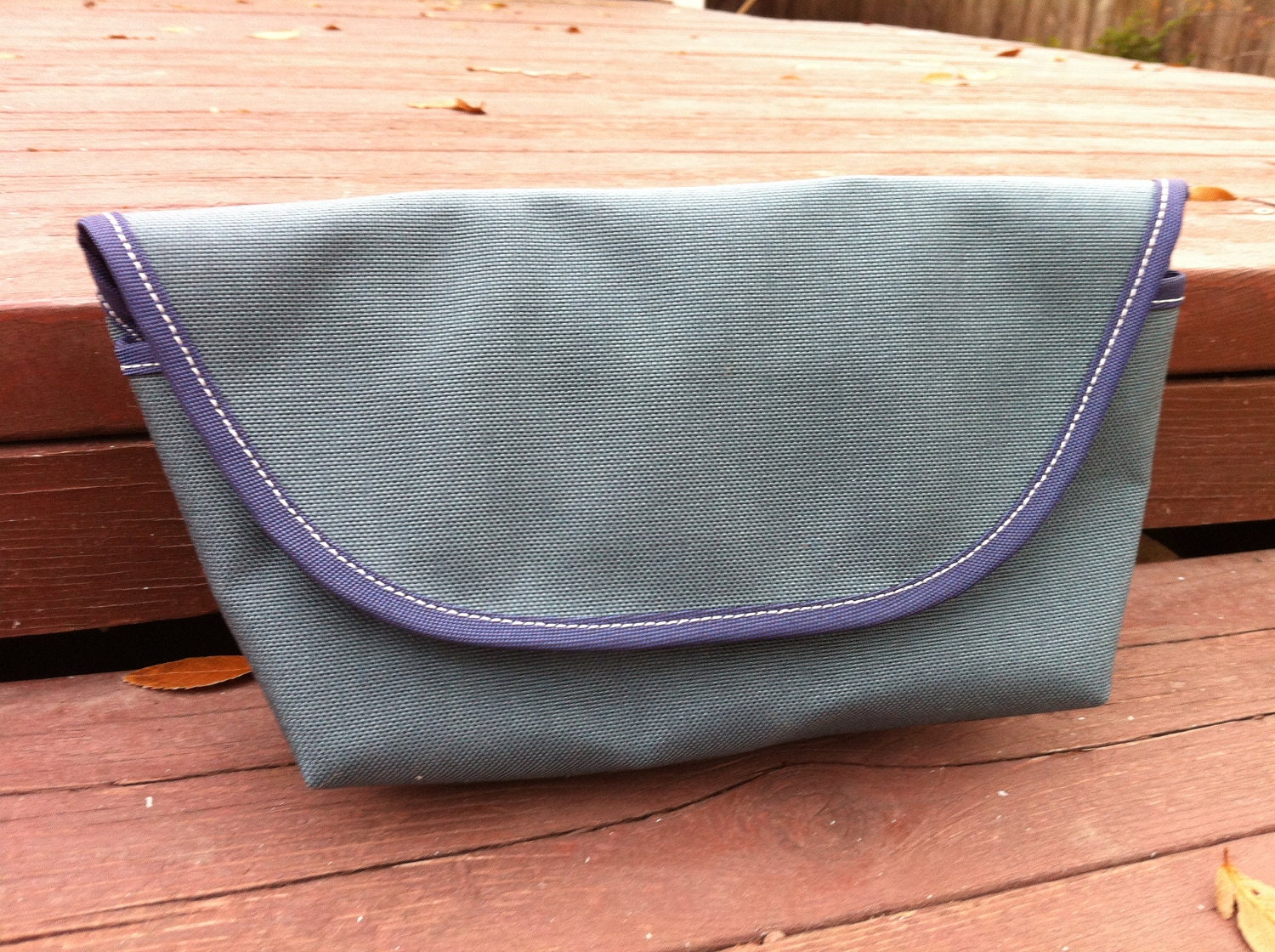 Large Bicycle Handlebar Bag - Slate Blue / Black