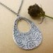 sterling silver bohemian floral - tear drop necklace - "Welcome All Things" necklace with adjustable chain