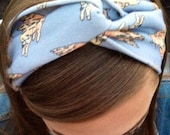 Leopard Flying Pig Turban Organic Cotton Knit Headband