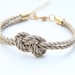 ON SALE: Bridesmaid gift - Small Brown silk Knot Bracelet - 24k gold plated