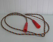 LIKE NEW Vintage Twisted Nylon Jump Rope, Sturdy Usable Orange, Turquoise, Yellow - Jumping Rope, Child's Toy Game