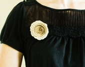 Flower Brooch Pin or Boutonniere made from Pride and Prejudice - Paper Accessory for Women and Men - Wedding Flower Under 10 Dollars