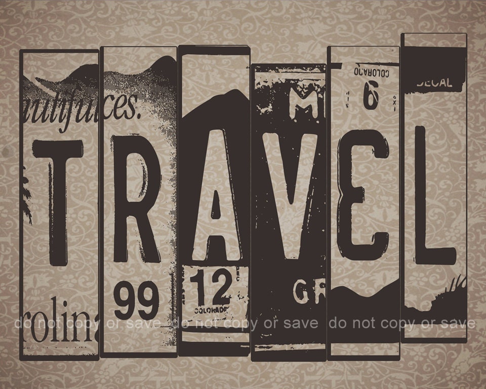 Christmas Sale Travel License Plate 8x10 Digital Print
