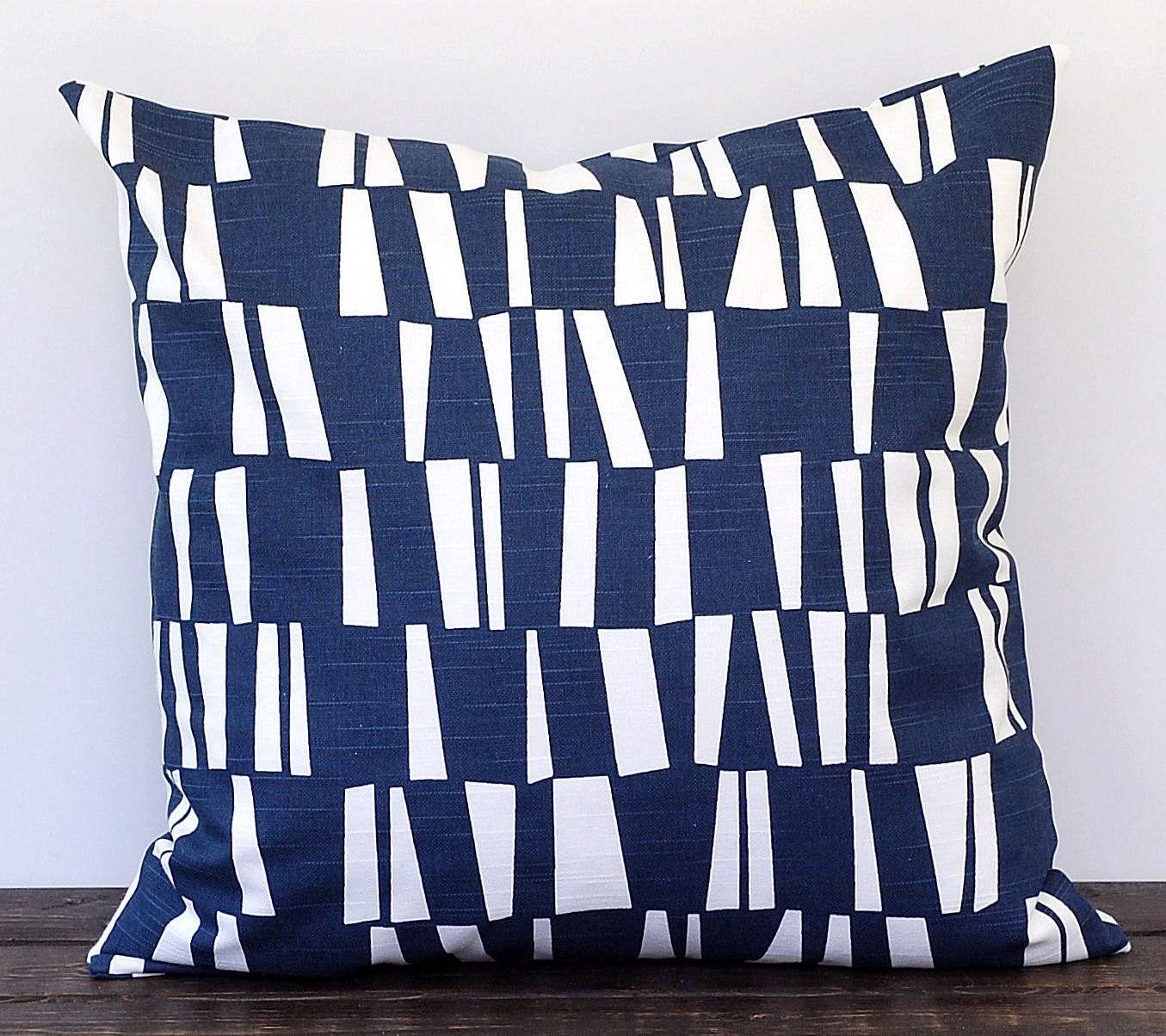 Navy pillow cover 20 x 20 inches one cushion cover decorative pillow new navy blue and white nautical beach decor Sticks