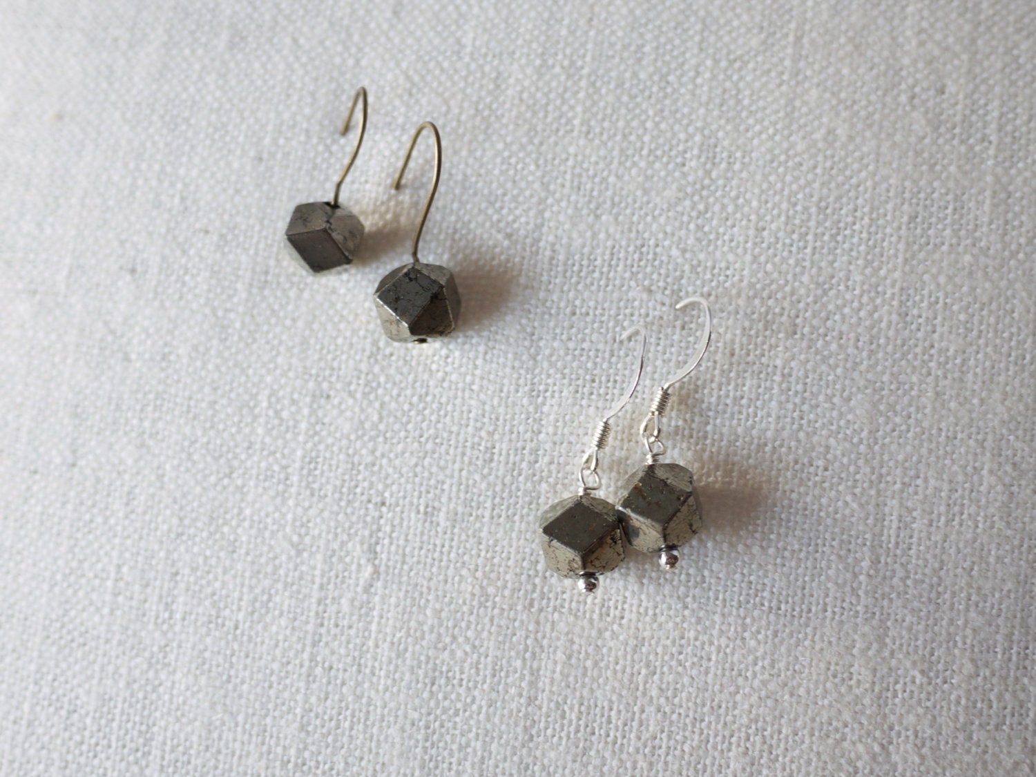 Faceted Pyrite Earrings