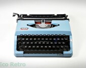 Brother 210 - Super Vintage 1970's Sky Blue Typewriter with Case