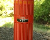 Large Orange Thermos - Vintage Mango Orange Thermos in Great Condition with 3 Parts 1970s King Seely Company