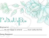 Printable Wedding Invitation RSVP - 3.5x5 - Watercolor Flowers - Modern Casual Floral - White Aqua Blue Green Pink Purple Orange Yellow