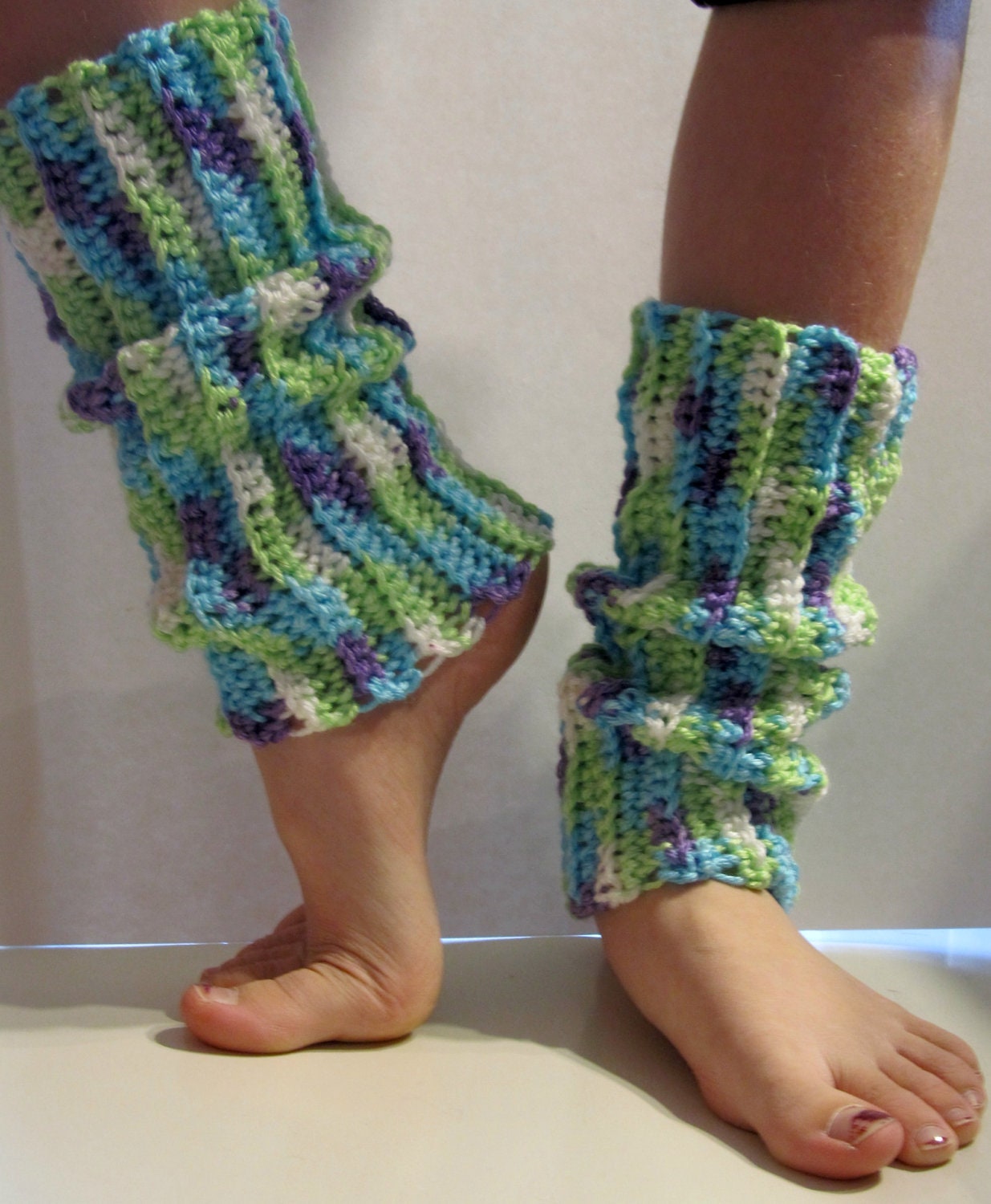 Crocheted Leg Warmers-Kids/Women-Multi Colored