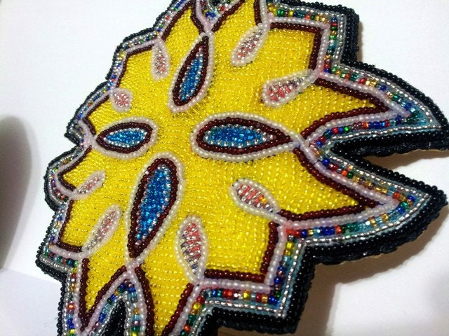 Native Made Large Size 6" Hand Beaded Barrette