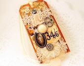 Paper goods paper tags vintage look lace French keys tea stained old world ephemera artists quality to frame ivory tagt tenx