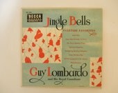 Vintage 45 RPM Cover - Jingle Bells - Guy Lombardo and his Royal Canadians  - Decca Records 1950s - ED 550 Mid Century