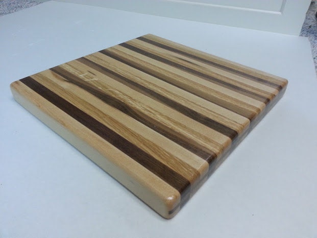 Edge grain thick cutting board handmade in Illinois