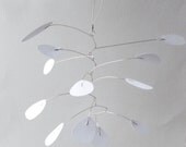 Art Hanging Mobile,White Kinetic Sculpture,Paper mobile