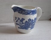 North Staffordshare Pottery Co. Ltd. Willow Cream Jug, England, Blue and White transferware pitcher