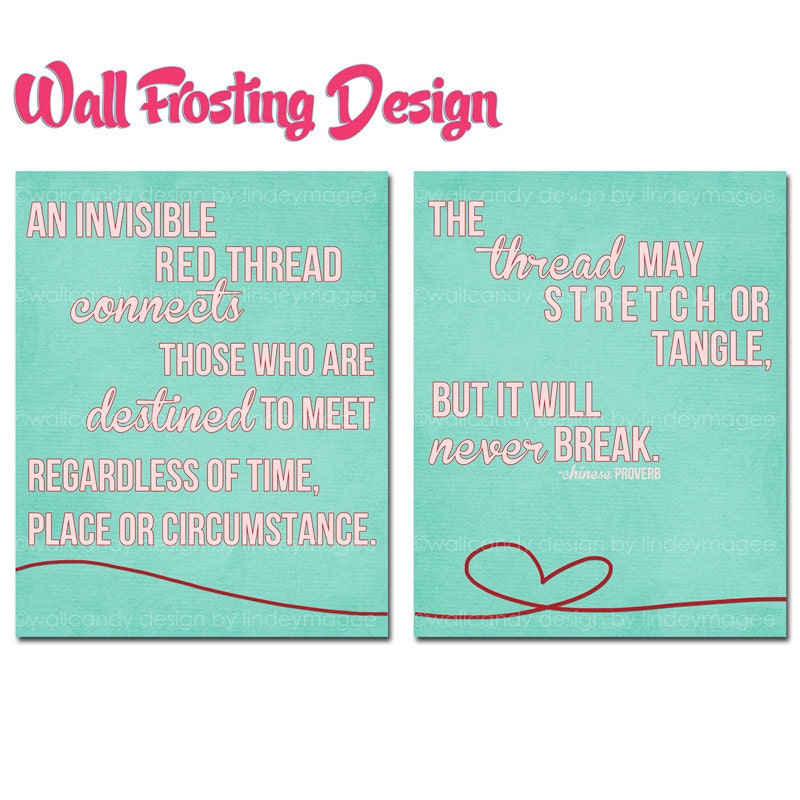Invisible Red Thread Chinese Proverb wall art - Adoption