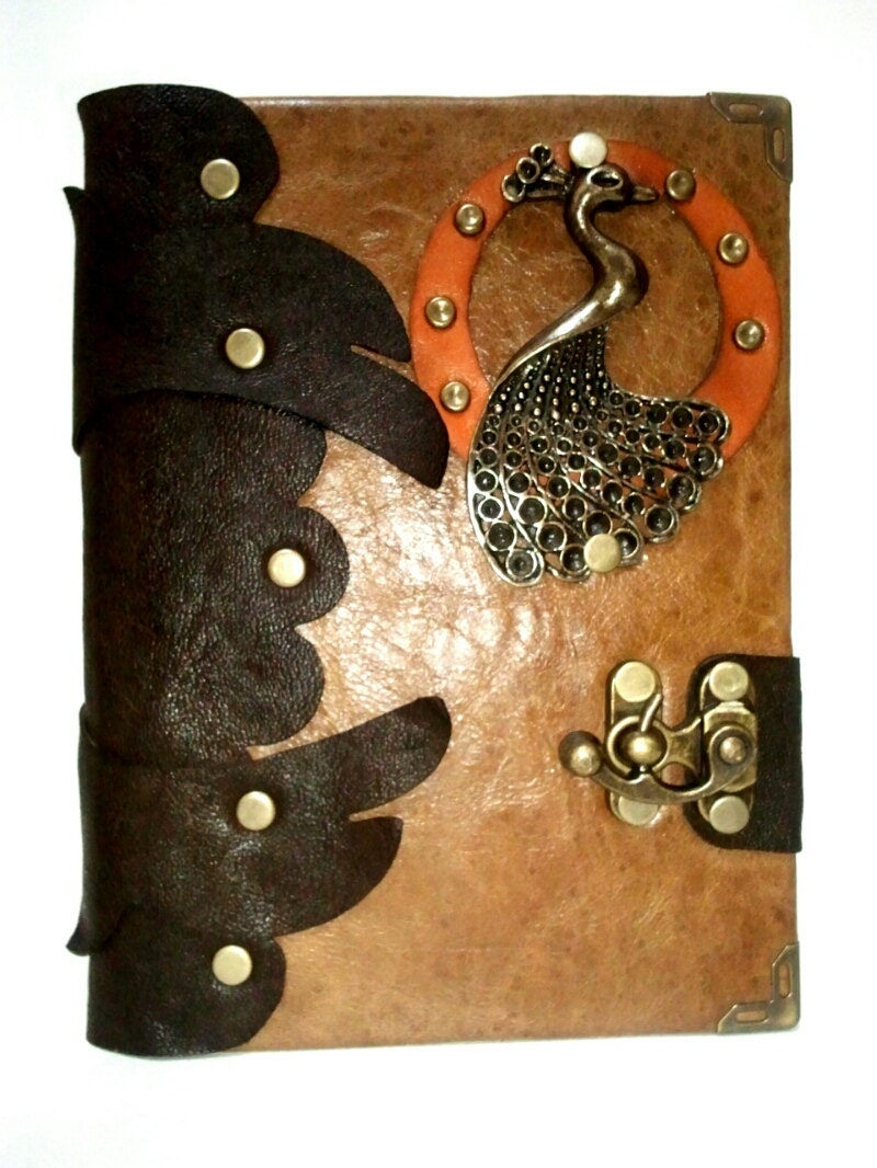Handmade Steampunk Leather Journal Notebook With Blank Pages