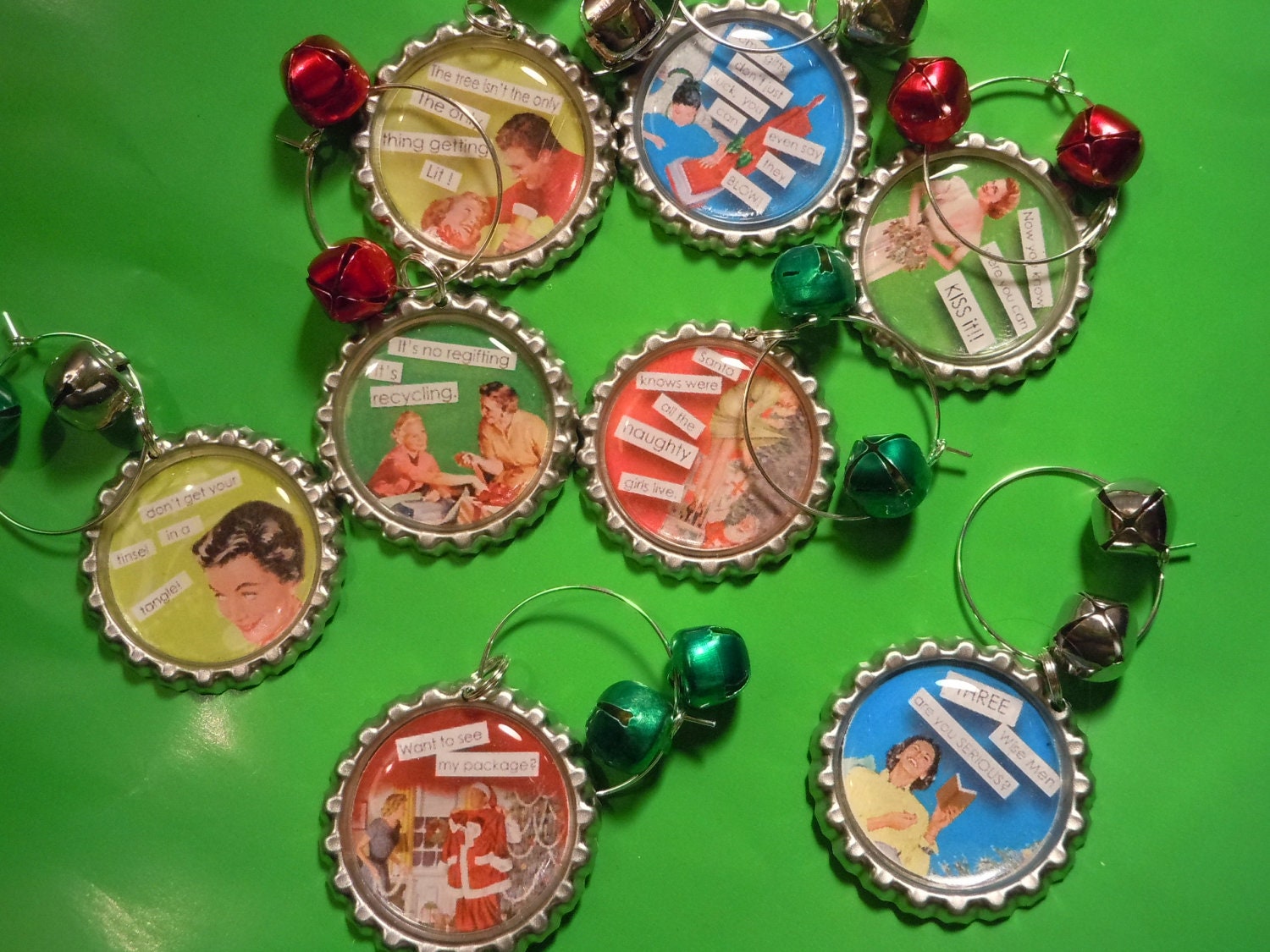 CHRISTMAS Wine Glass Charms Holiday Party Hostess Gift