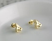 cheese earrings in gold