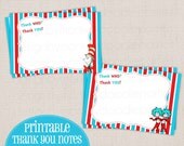 Adorable Dr Seuss Cat in the Hat Inspired Printable Thank You Notes - Blank DIY Il_170x135
