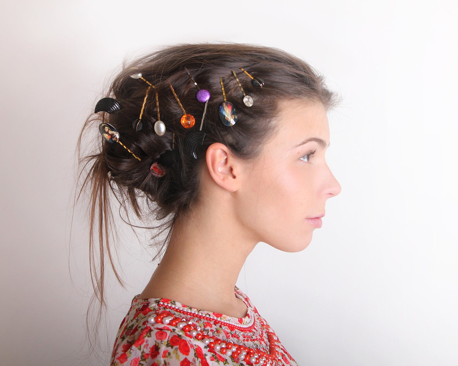UTHA Gemstone Bobby Pins, set of 4 unique Bobby Pins