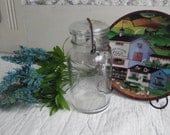 Vintage Clear Quart Grandma Wheaton's Jar with Wire Bail and Glass Lid