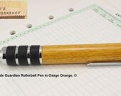 Handmade Guardian Click Pen in Chrome & Osage Orange