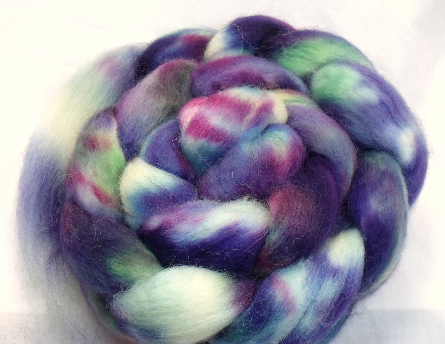 Bluefaced Leicester Roving, Hand Painted in Monster Mosh Pit