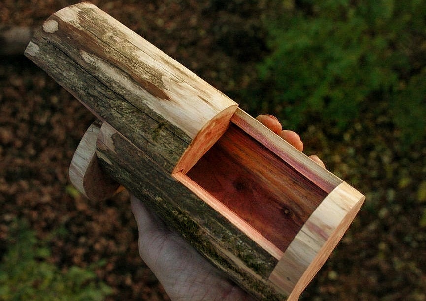 Simple Cedar Puzzle Gift Box with a Sliding Top for your Crystal Jewelry