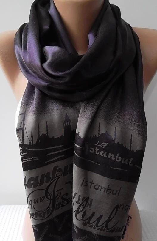 Mothers Day gift Fantastic Scarf Silk Scarf...purple