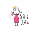 Ready Made, Simple and Cute Girlie Girl illustration Logo Design for your Business (OAK design)
