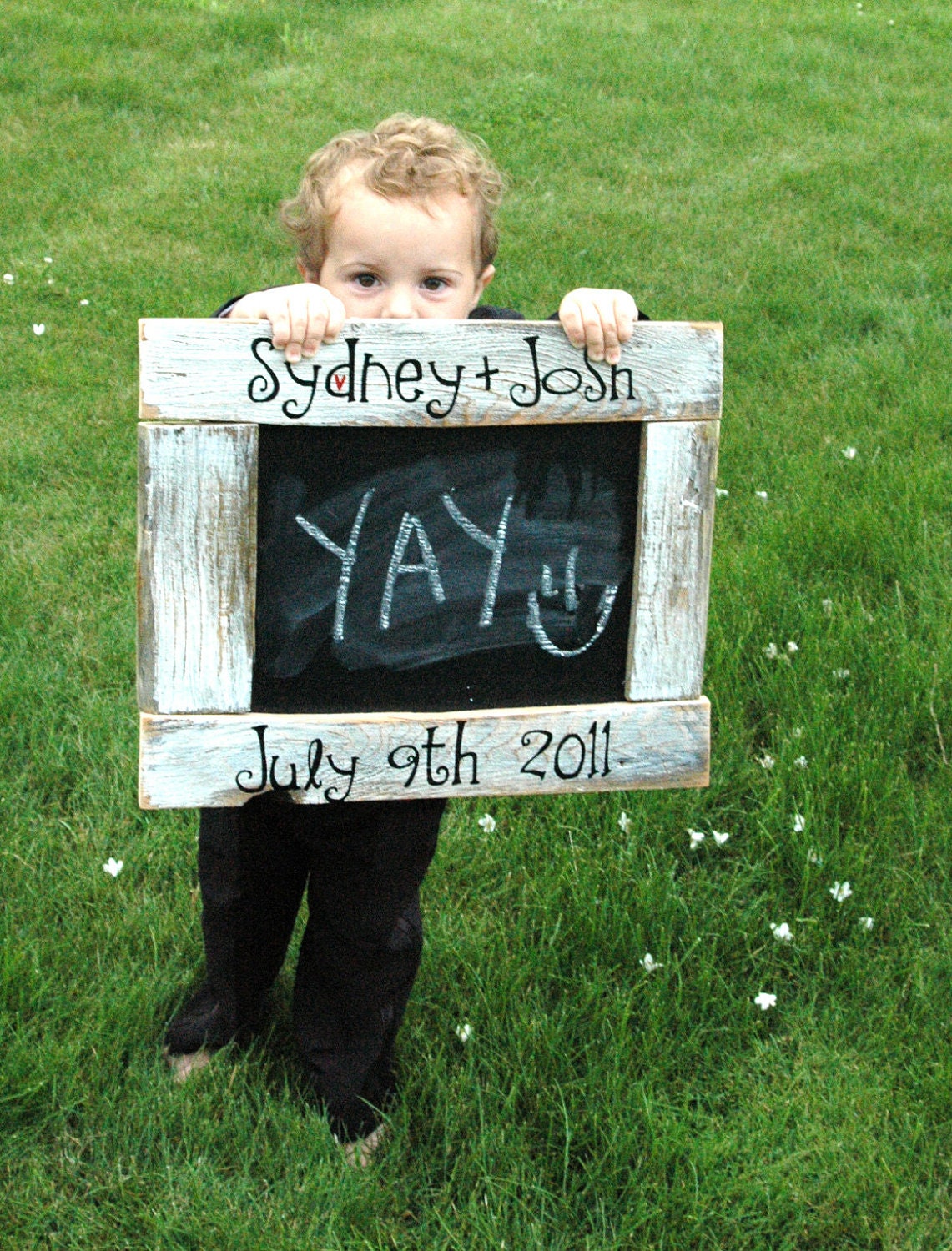 Rustic wood Chalkboard - your custom wording