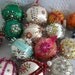 IMPERFECT SALE vintage beaded ornaments, 16 total, handmade 1960s, handmade beads and sequin