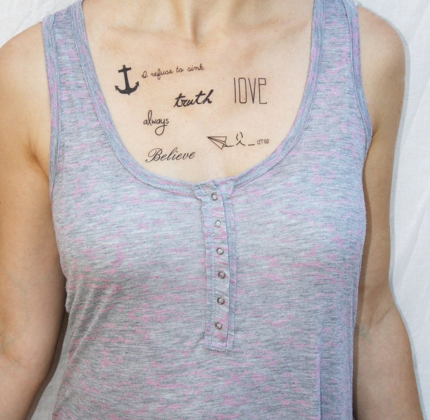 inspire- typography pack of 6 temporary tattoos