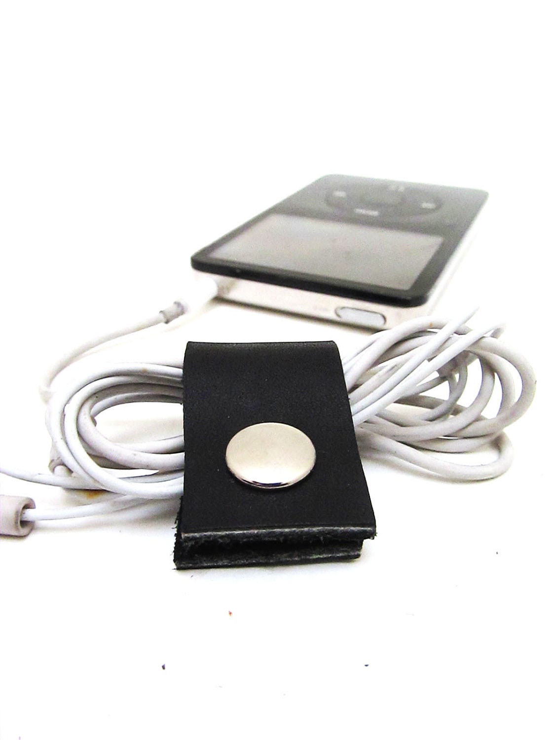 Black Earbud Organizer, Phone Cord Organizer