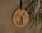 Forks Twilight Theme, Round Wolf Howling at Moon Cutout Ornament, Laser Engraved "Forks", Solid Alder Wood - For Any Occasion