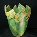 ChingWenArts Studio Pottery Fine Art Orchid Pot Ikebana Planter, Patina Green, B7953