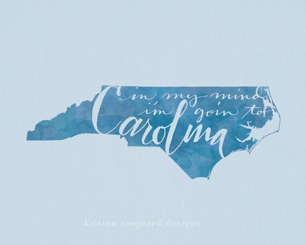 Goin' to Carolina print - UNC colors