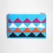 Geometric blue white black pink orange felt purse