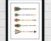 Collaged Arrows - Poster Print - Art Giclee Print - 10 x 8