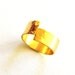 Gold plated ring, bronze, hammered ring, gold plated 24K. Unisex bronze ring, gold plated. Valentine gift for him and for her.