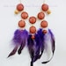 Only one.Purple plumage, mustard bubble Necklace, especially for her .Statement  Necklace