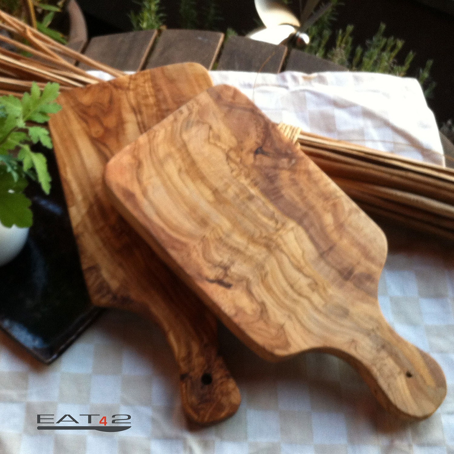 Olive Wood Cutting Board / Wooden Cutting Boards with handle (two pieces)